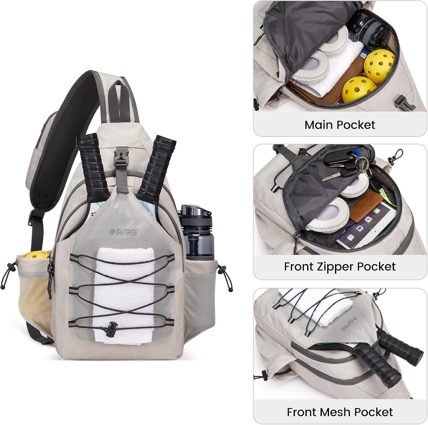 G4Free Pickleball Bag, bolso bandolera para hombres y mujeres, moch...