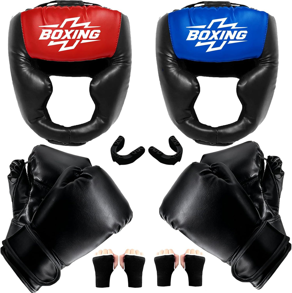 Protector de cabeza de Sparring con guantes, 8 piezas - Casco de se...