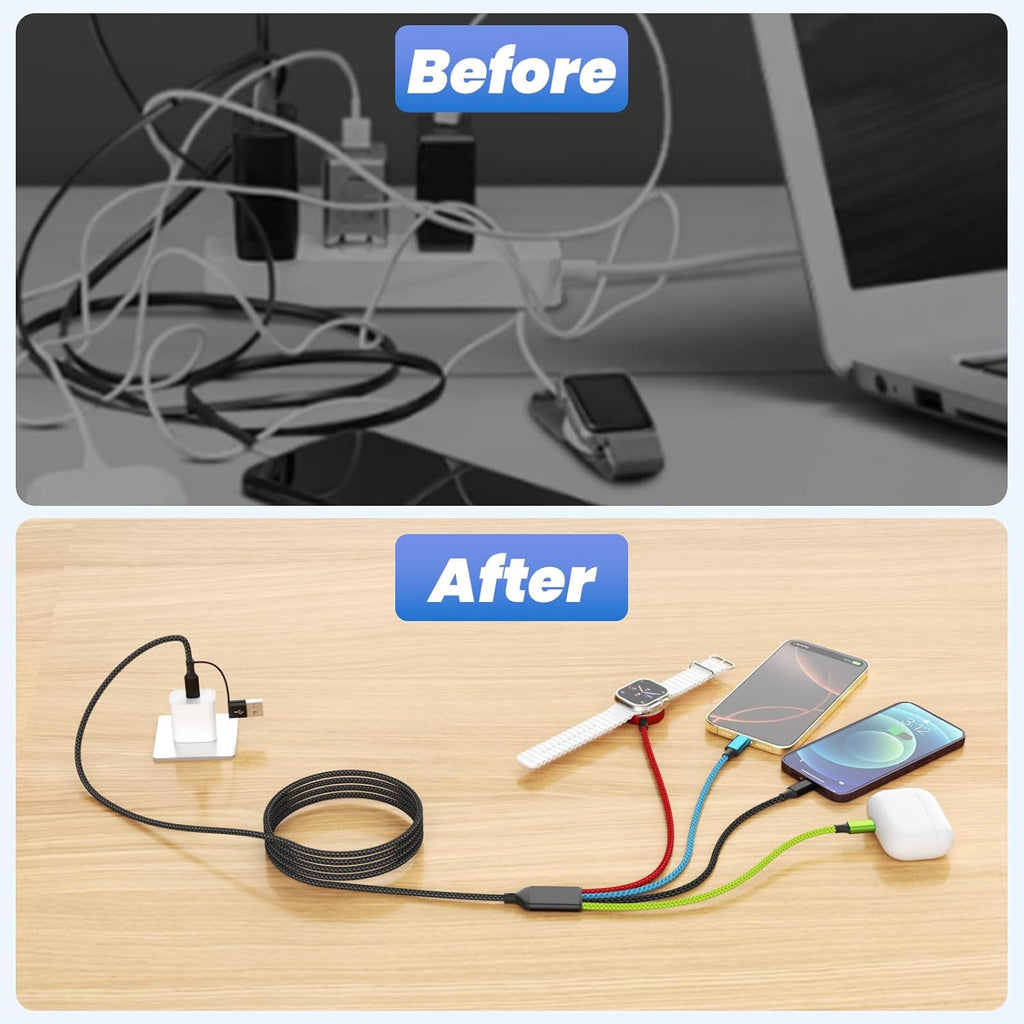 Firsting Travel Essentials - Cable de carga múltiple 4 en 2 para iW...