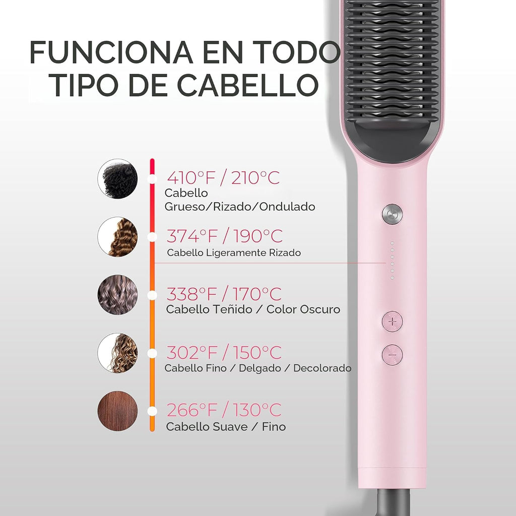 Cepillo alisador de pelo, TYMO - Peine alisador de pelo con forma d...