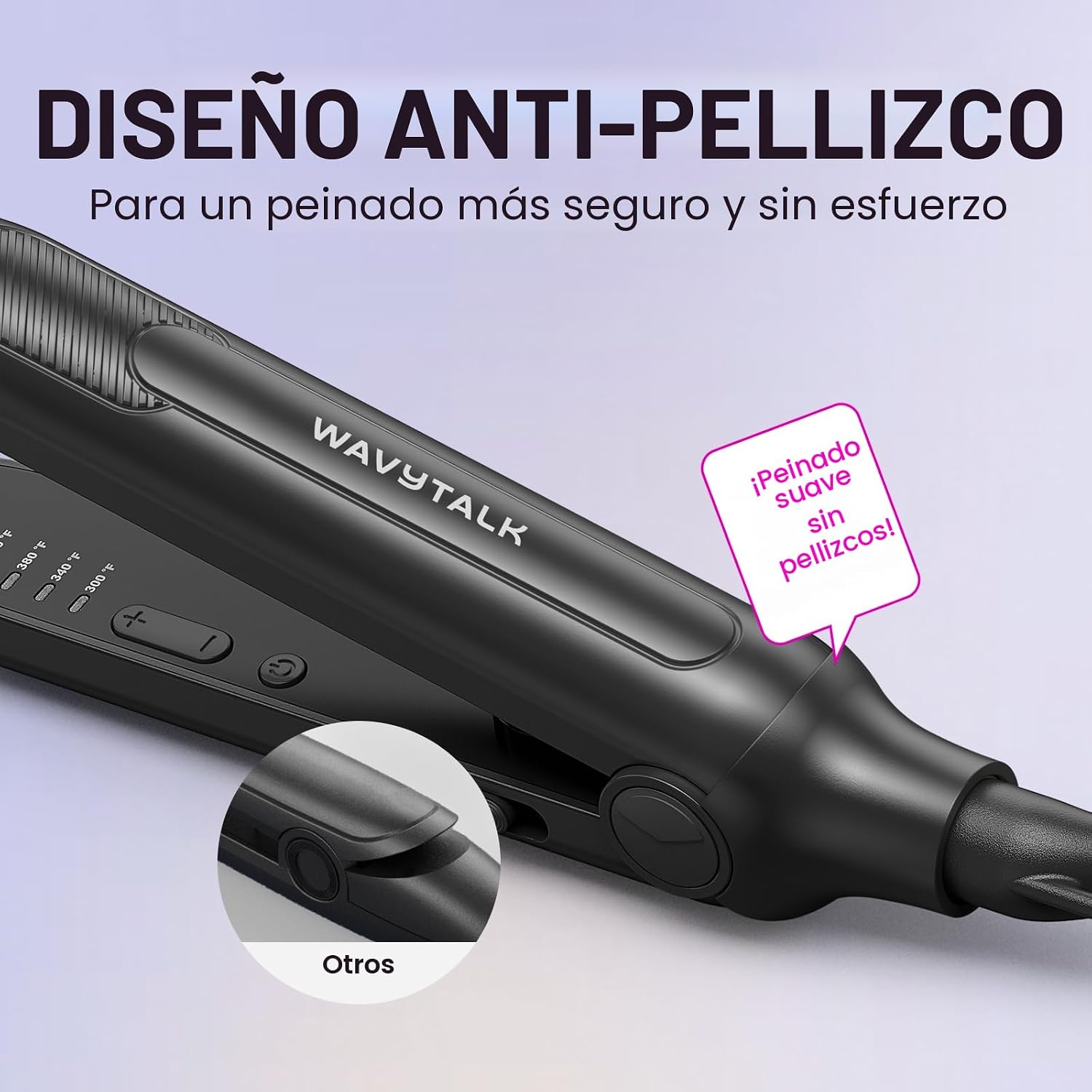 Wavytalk Plancha plana tipo lápiz, plancha pequeña de 3\/10 pulgada...