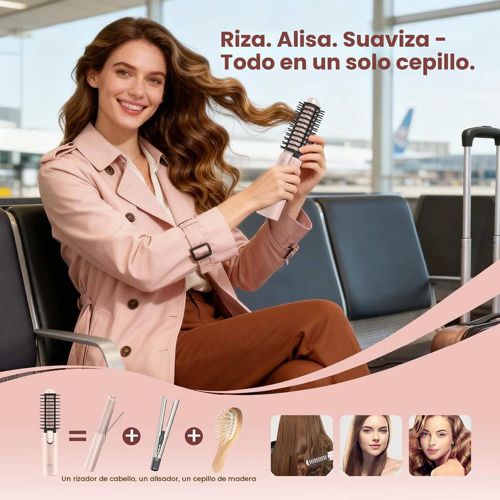 Youbella Cepillo Rizador de Pelo Inalámbrico, Rizador de Pelo Portá...