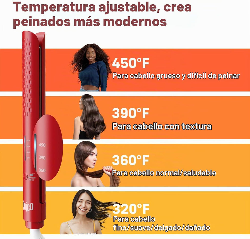 Quico Plancha para el cabello, alisadora de cabello de viaje global...