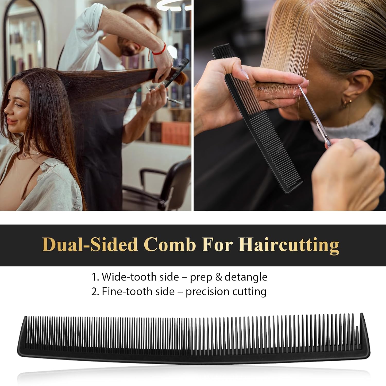 HEYMKGO Peine de peluquero, juego de 14 peines de corte de pelo, pe...