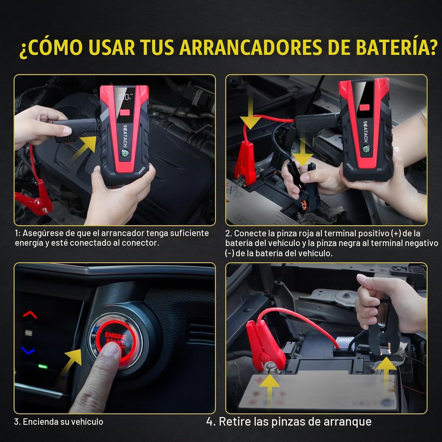 Scatach 5000A Jump Starter, batería de arranque de 12V portátil | J...