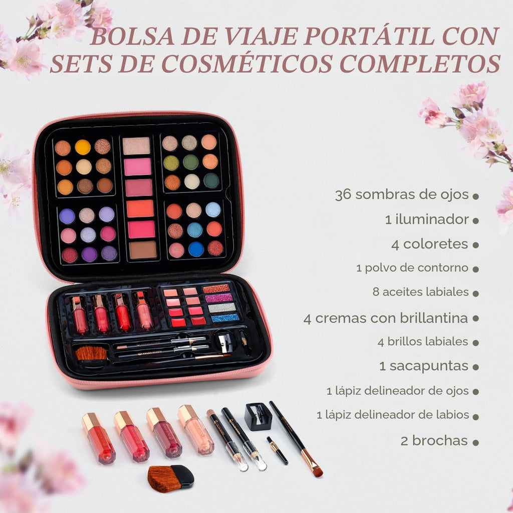 Color Nymph Maquillaje para adolescentes con bolso rosa reutilizabl...