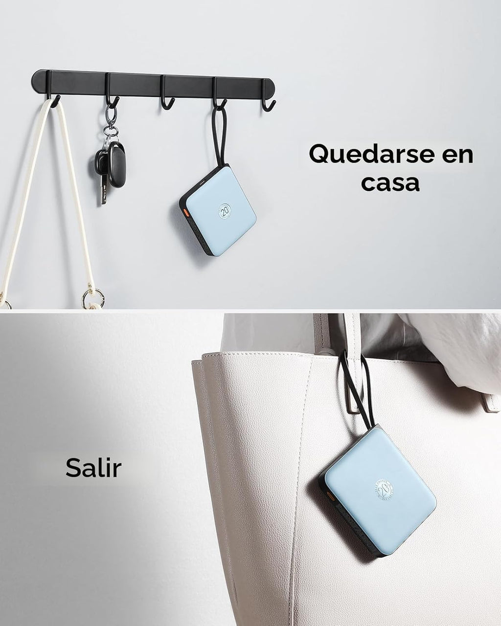 VRURC Cargador portátil para iPhone con cable incorporado, batería...