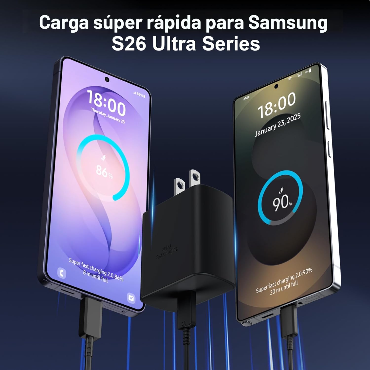 Cargador USB C súper rápido de 45 W, cargador tipo C, bloque de car...