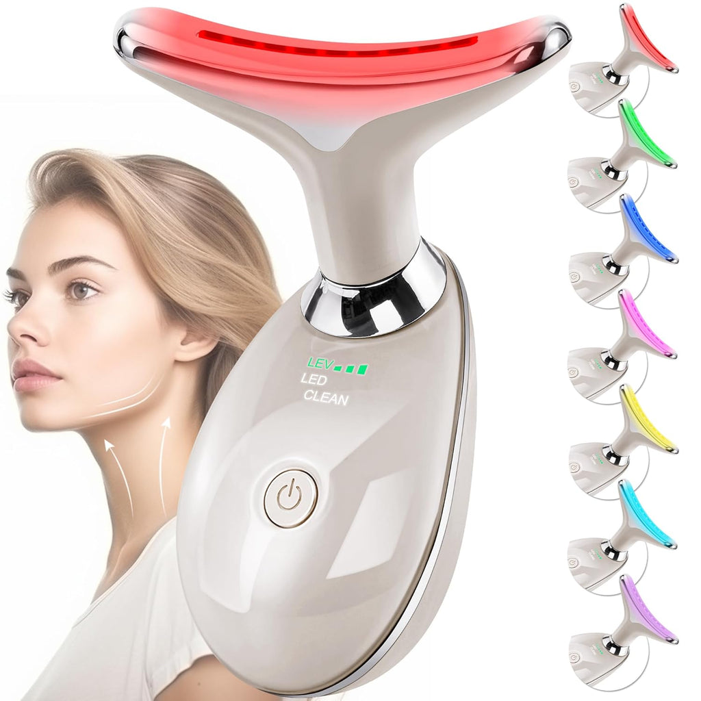 Masajeador facial con luz roja-terapia para cara y cuello, varita d...