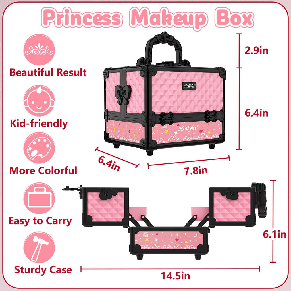 Hollyhi Juego de 59 piezas de maquillaje para niñas, juego de jugue...