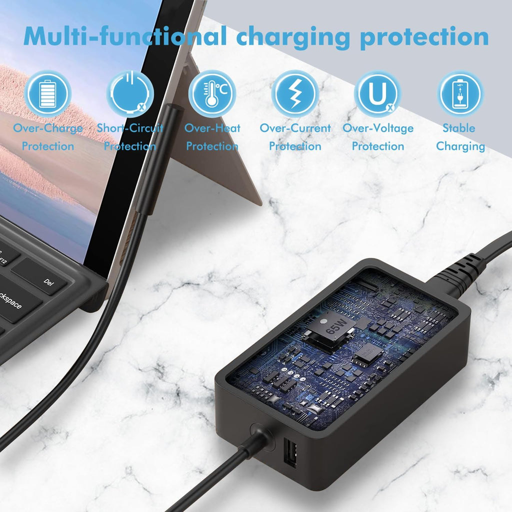 Cargador de repuesto para laptop Surface Pro de 65 W para Microsoft...