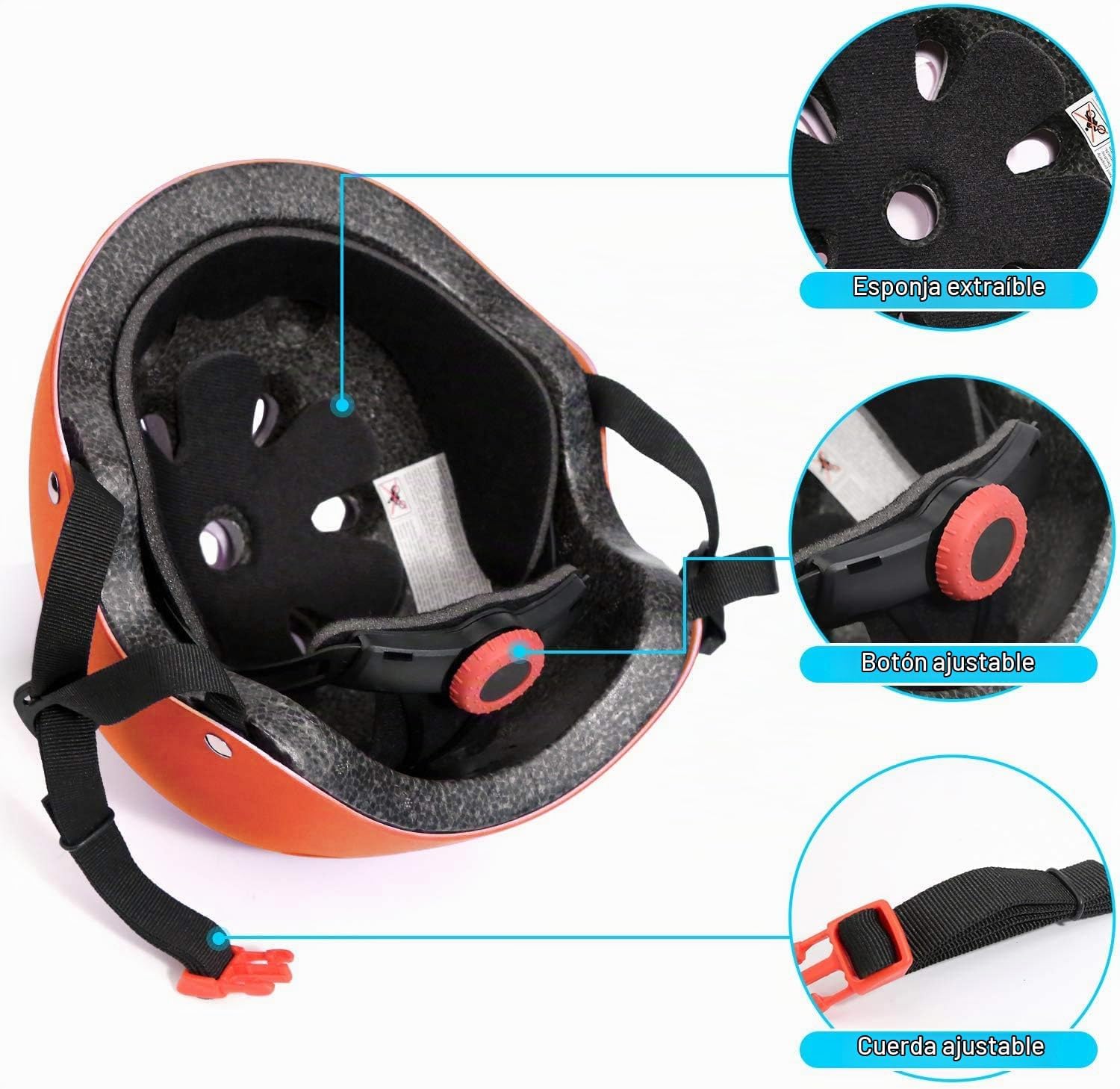 Casco ajustable para niños de 3 a 16 años, niños pequeños, niños y...
