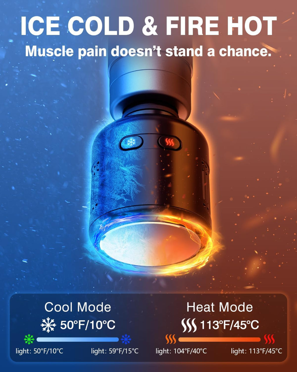 cotsoco Pistola de masaje con terapia de calor y frío, masajeador e...