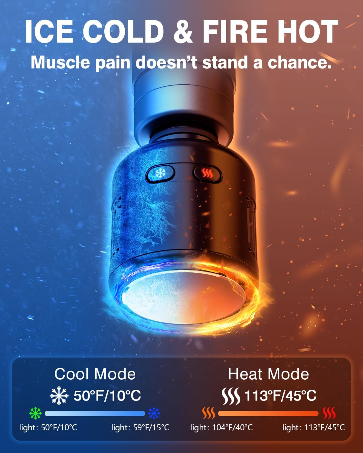 cotsoco Pistola de masaje con terapia de calor y frío, masajeador e...