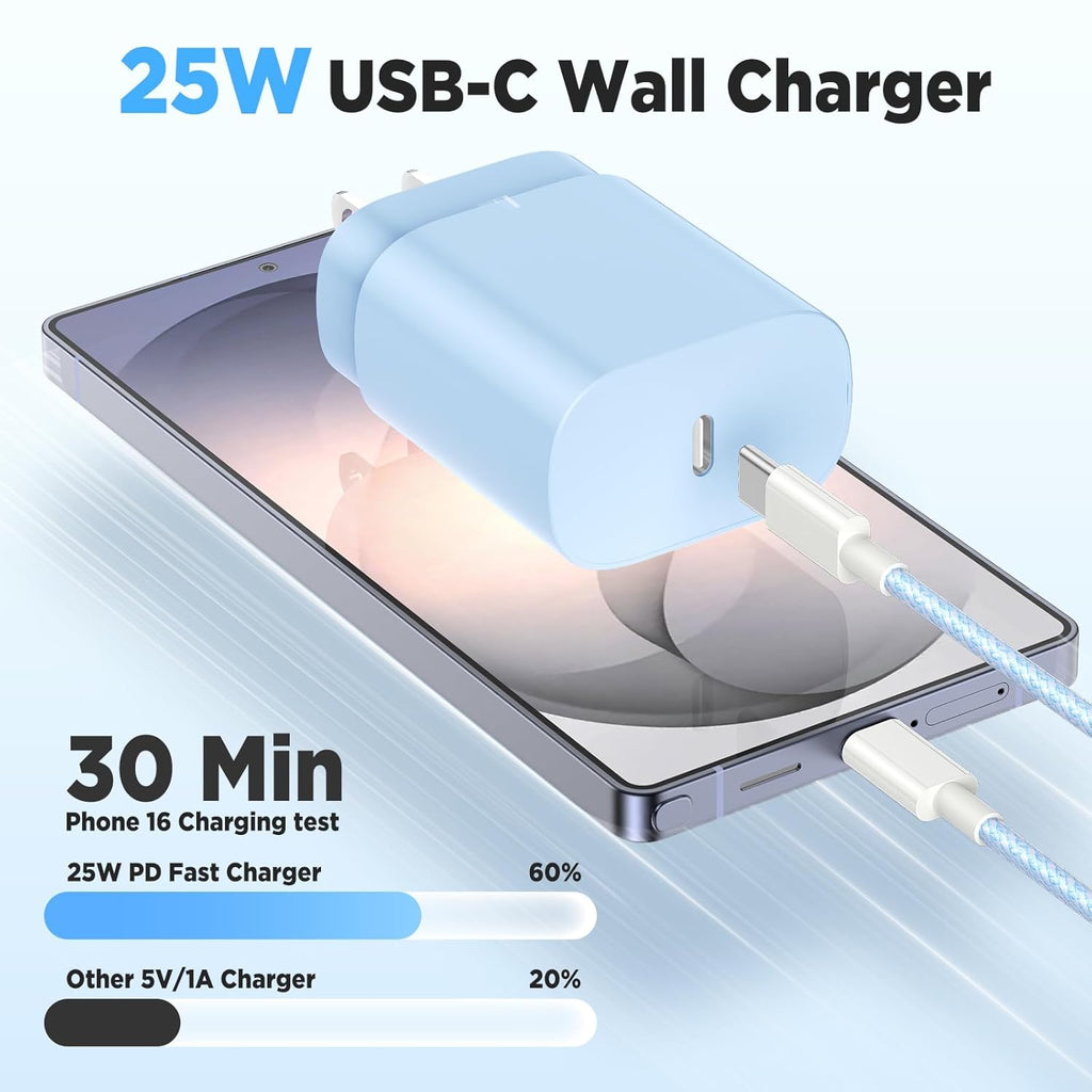 Hzevn Cargador de carga súper rápida USB C de 25 W para teléfono Sa...