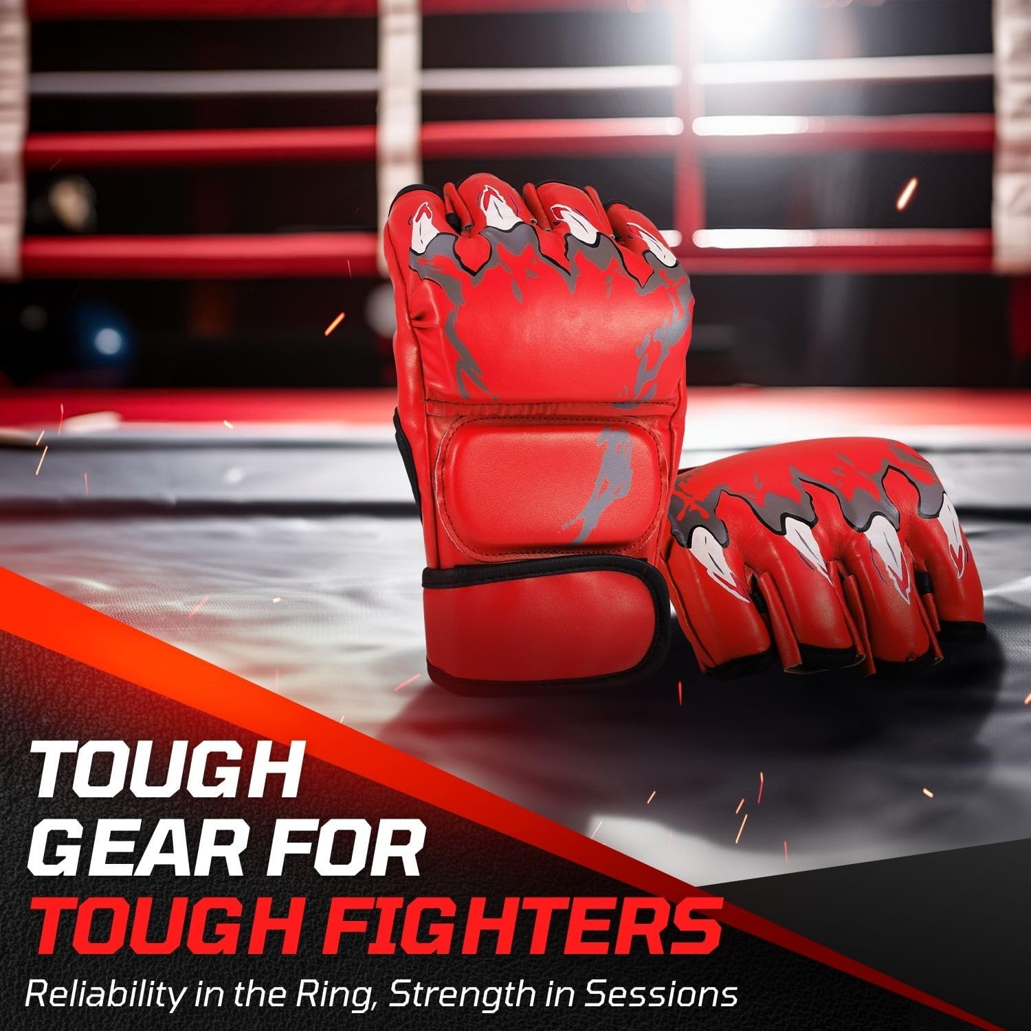 Flexzion, guantes de boxeo con dedos descubiertos - Grappling, MMA,...