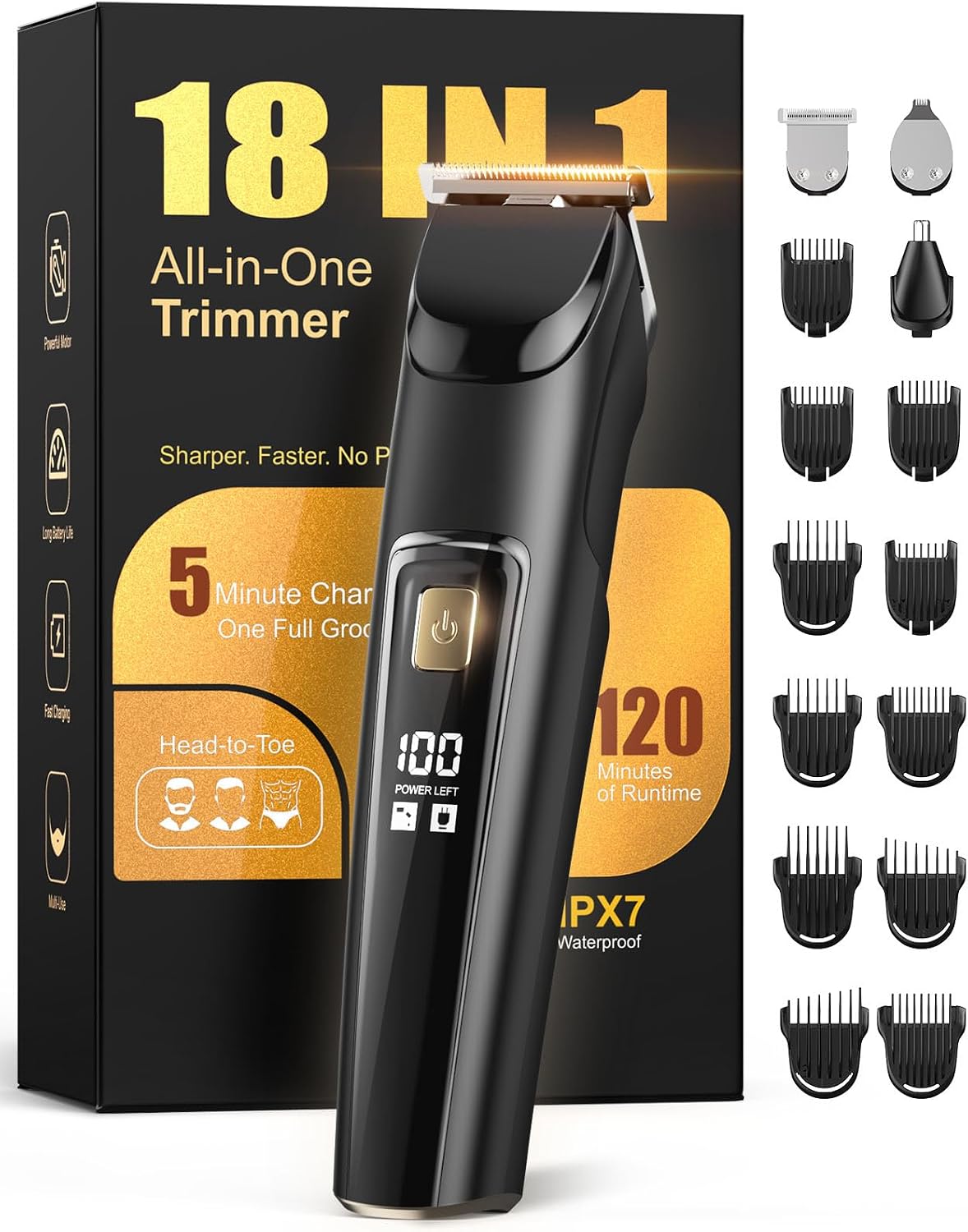 Recortadora de barba para hombres, maquinilla de afeitar eléctrica...
