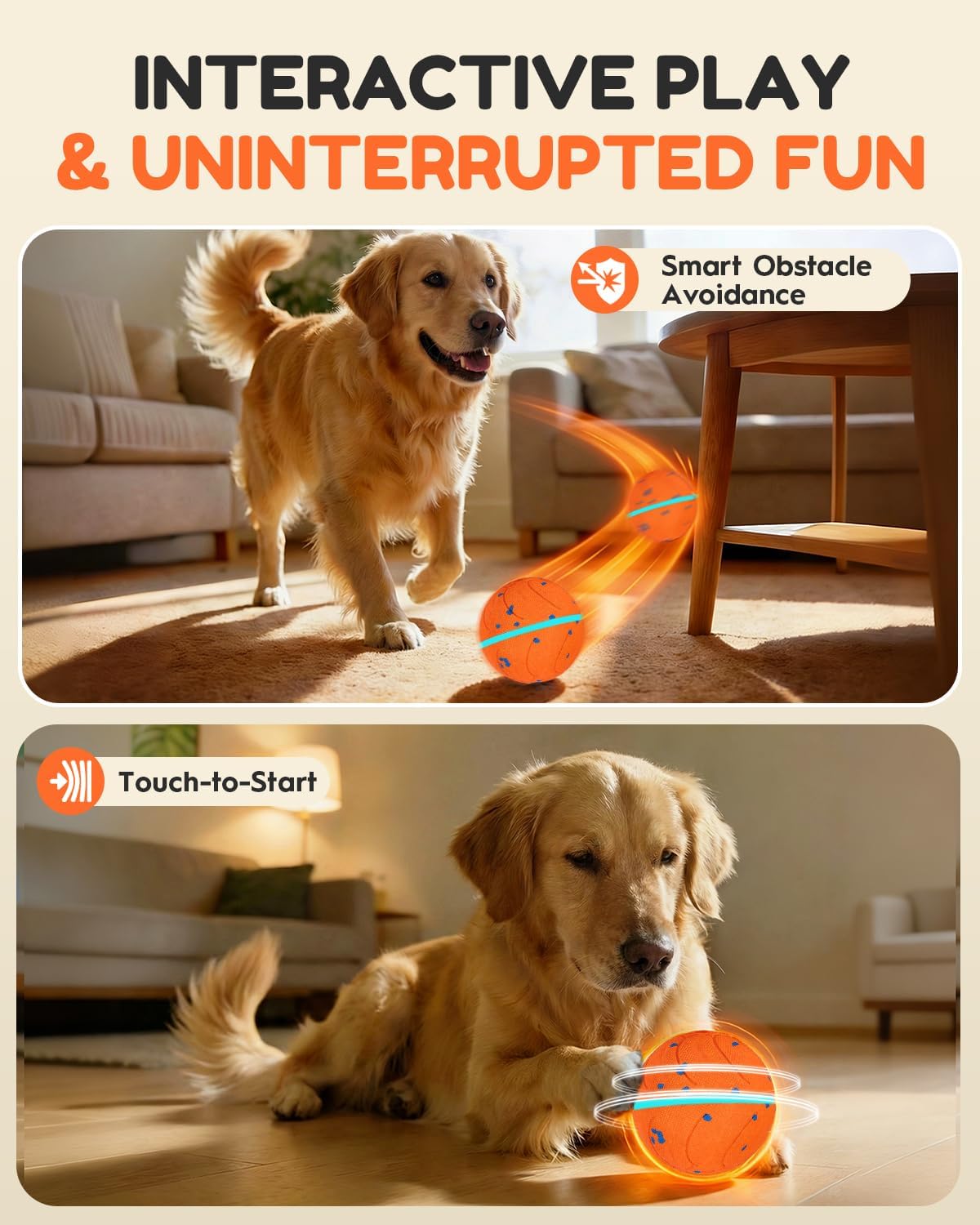 osou Juguetes interactivos inteligentes para perros, pelota de perr...