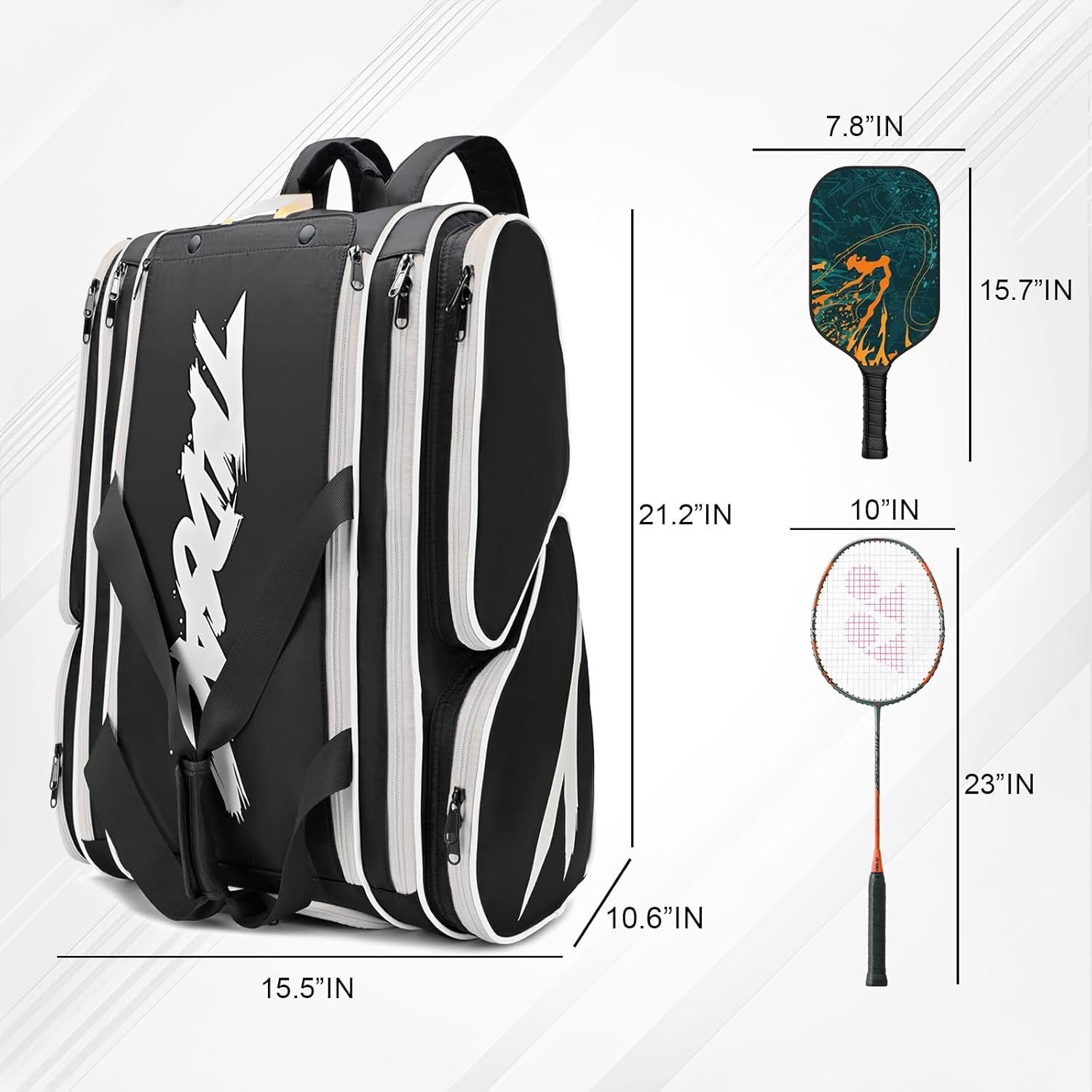 TILDOSAC Bolsa de pickleball \u2013 Bolsa grande de paleta para 4 p...