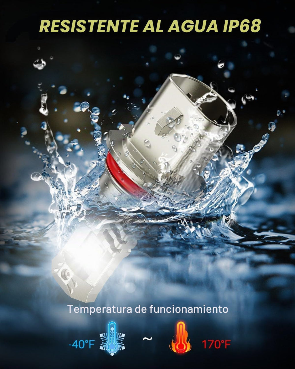 AUTOONE Bombillas LED 9007\/HB5 900% de brillo, luz antiniebla blan...