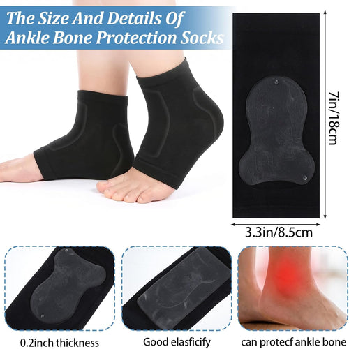 2 Pairs Padded Skate Socks Ice Skating Protection Socks with Gel Pa...