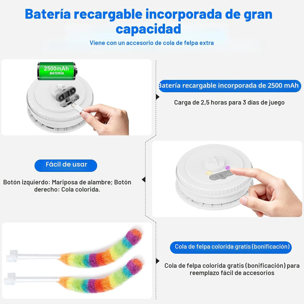 Qraxond Juguetes interactivos para gatos de interior, [Nuevamente a...