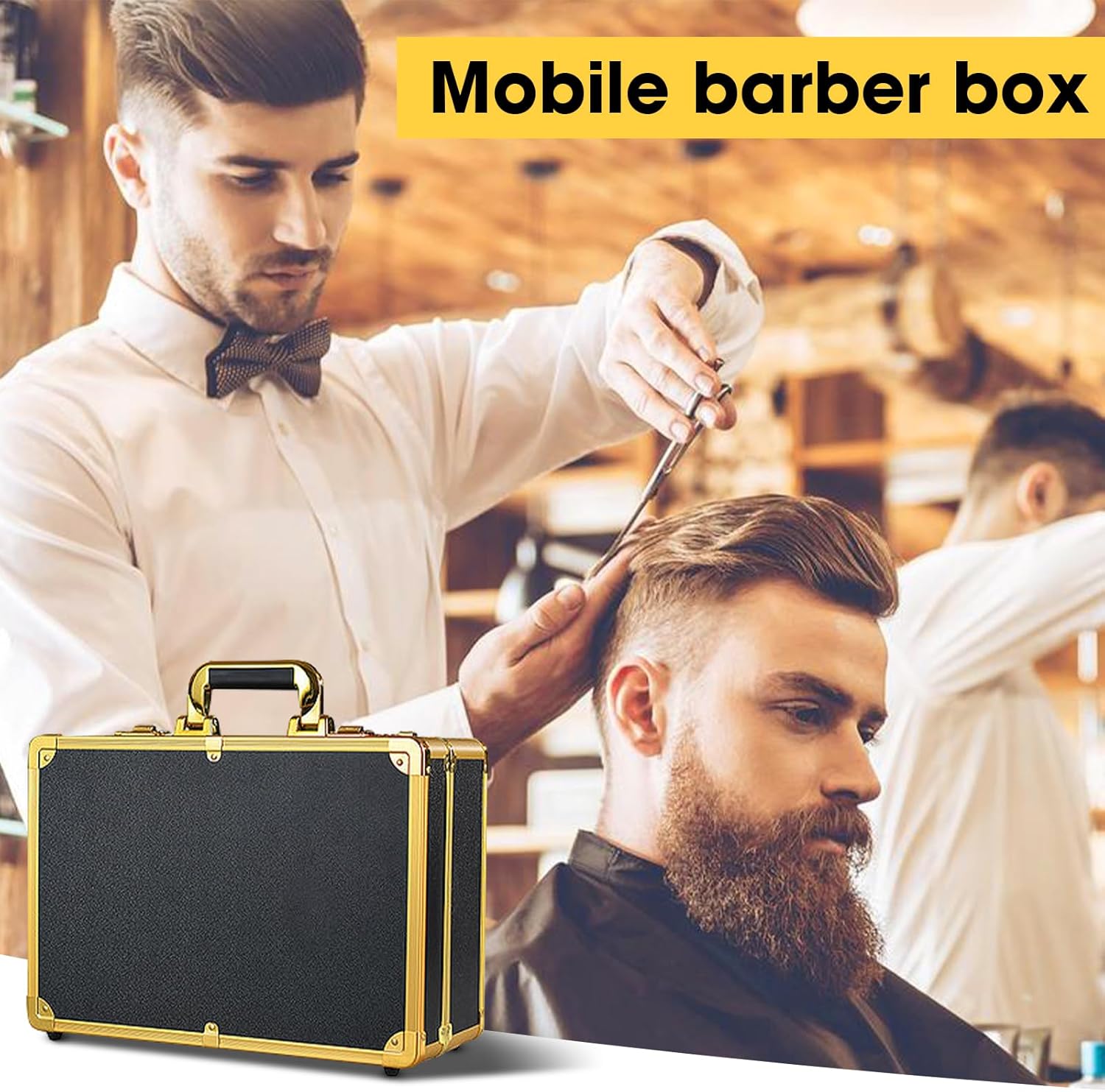 GGAIFbp Caja de accesorios de peluquería,Maletín de peluquería male...