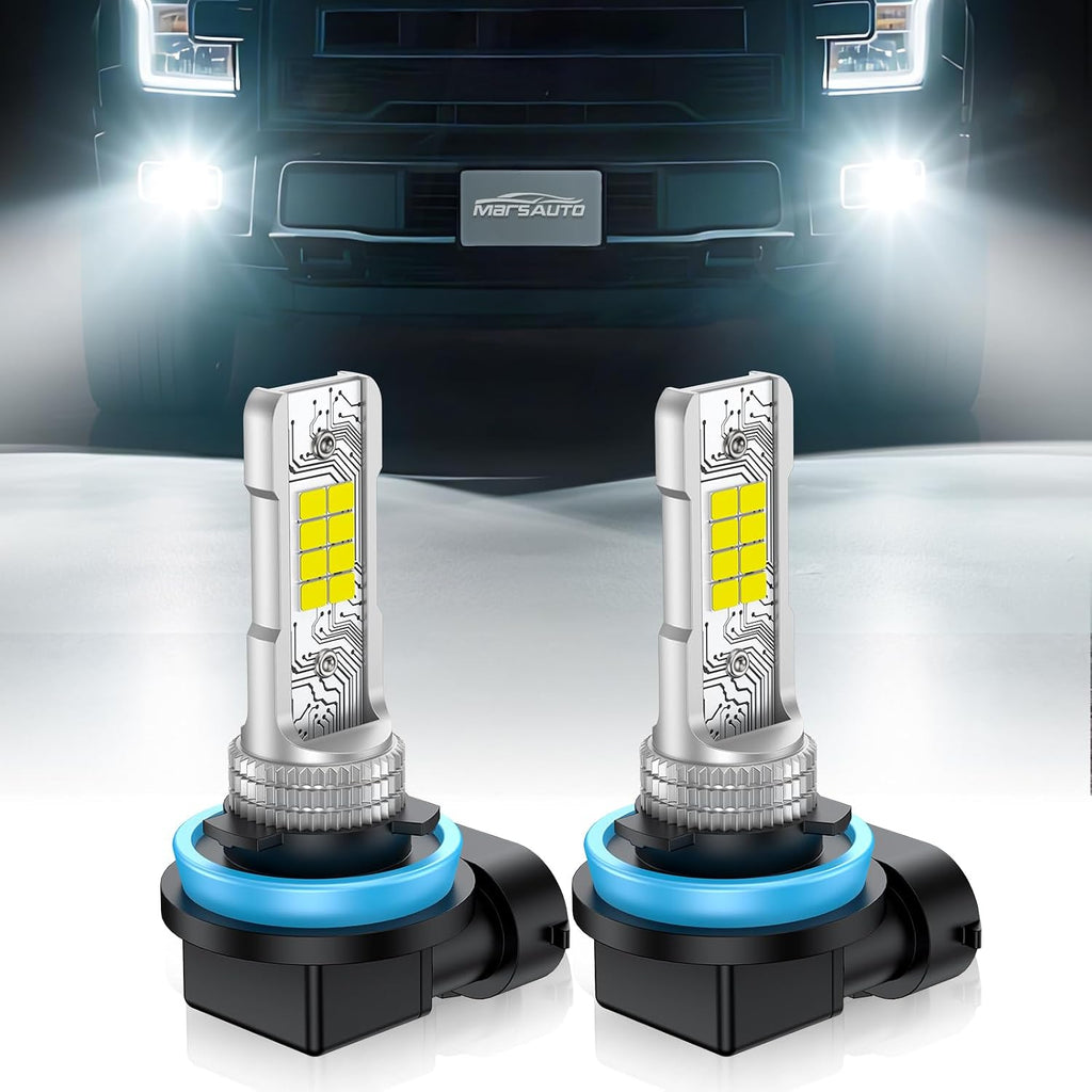 Marsauto Bombilla LED antiniebla H11\/H8, 10000 lúmenes, 6000 K, bl...