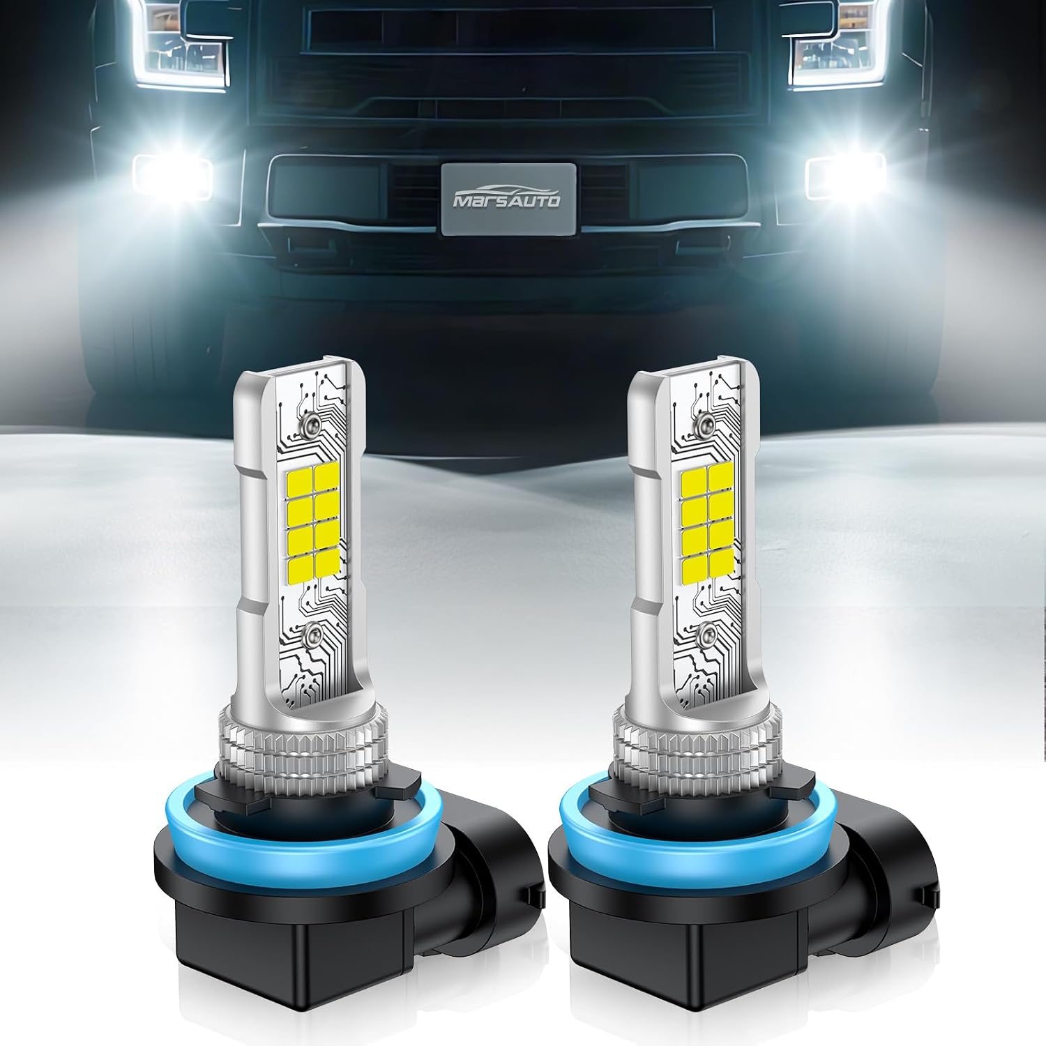 Marsauto Bombilla LED antiniebla H11\/H8, 10000 lúmenes, 6000 K, bl...