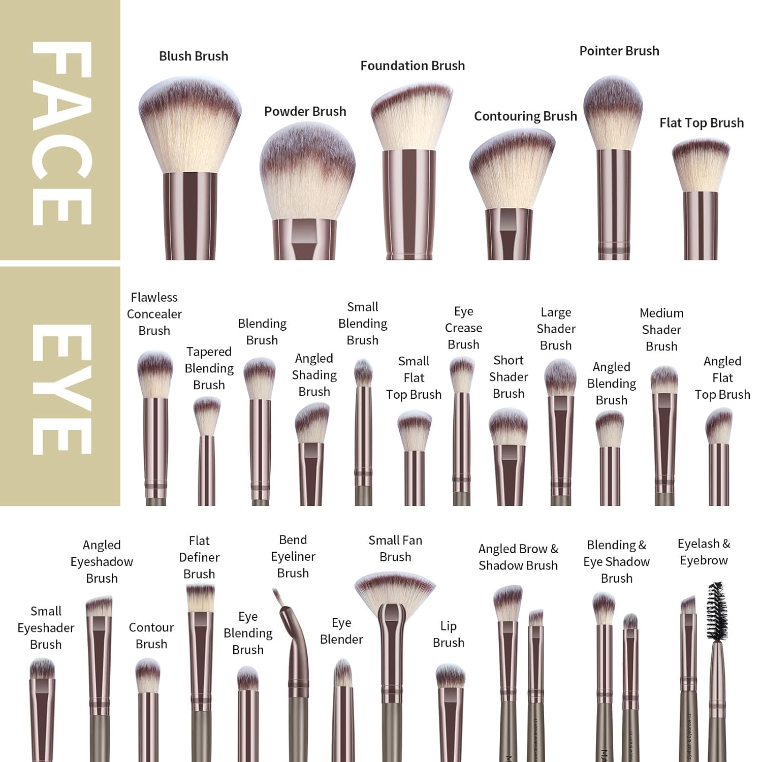 MAANGE Juego de Brochas de Maquillaje de 51 Piezas Brochas de Maqui...