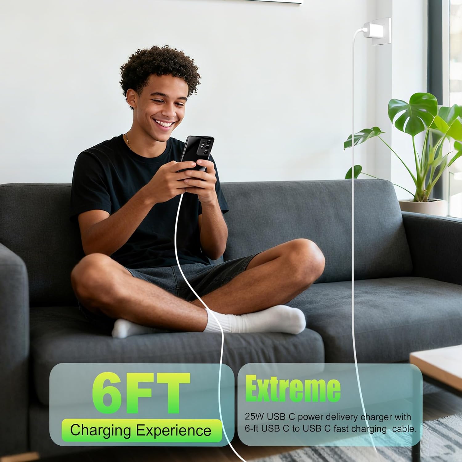 Cargador USB C súper rápido para Samsung, cargador Samsung de 25 W,...
