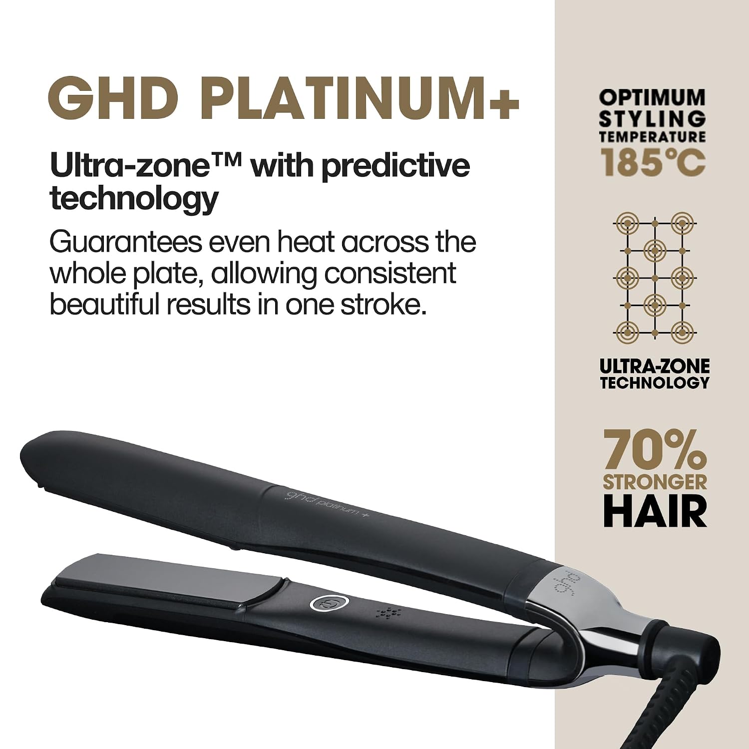 Plancha de pelo ghd Platinum+ Styler \u2015 de 1", herramienta prof...