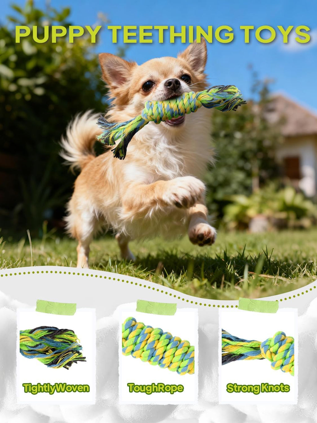 TwoEar Paquete de 9 Juguetes de Cuerda para Perros \u2013 Juguetes...