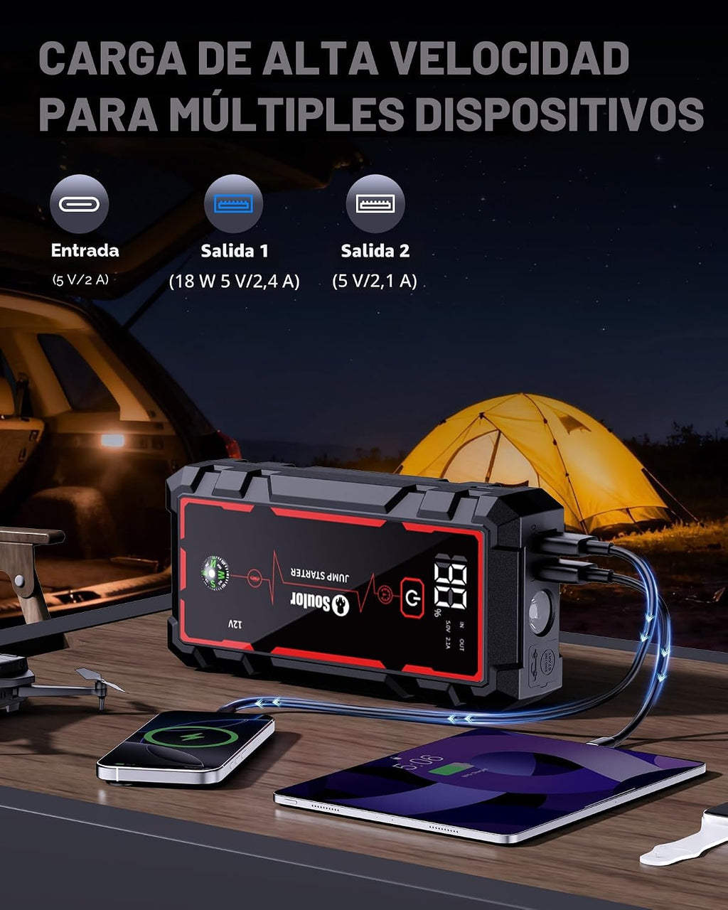 Arrancador de Batería, Arrancador de Batería Portátil, Arrancador d...