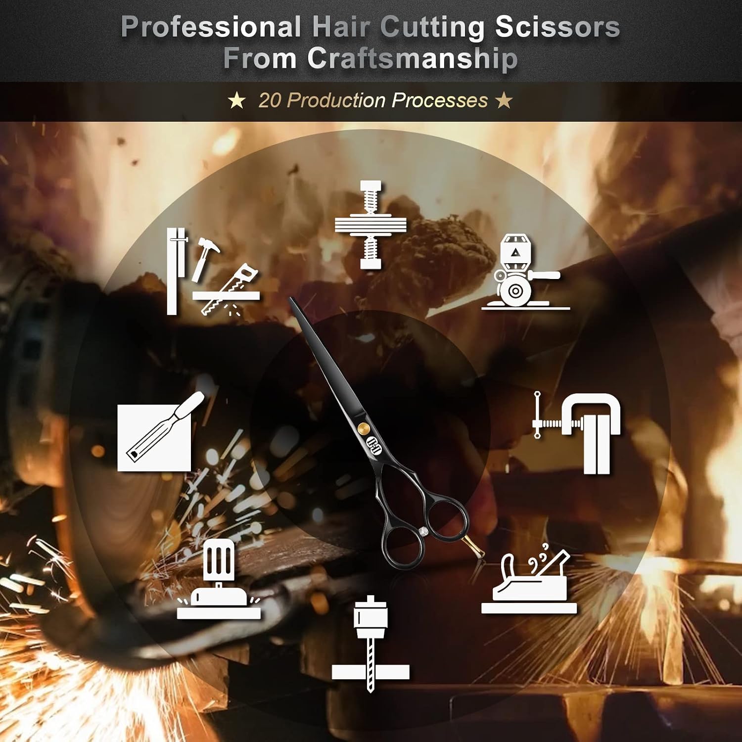 CIICII Tijeras de corte de cabello, juego de tijeras profesionales...