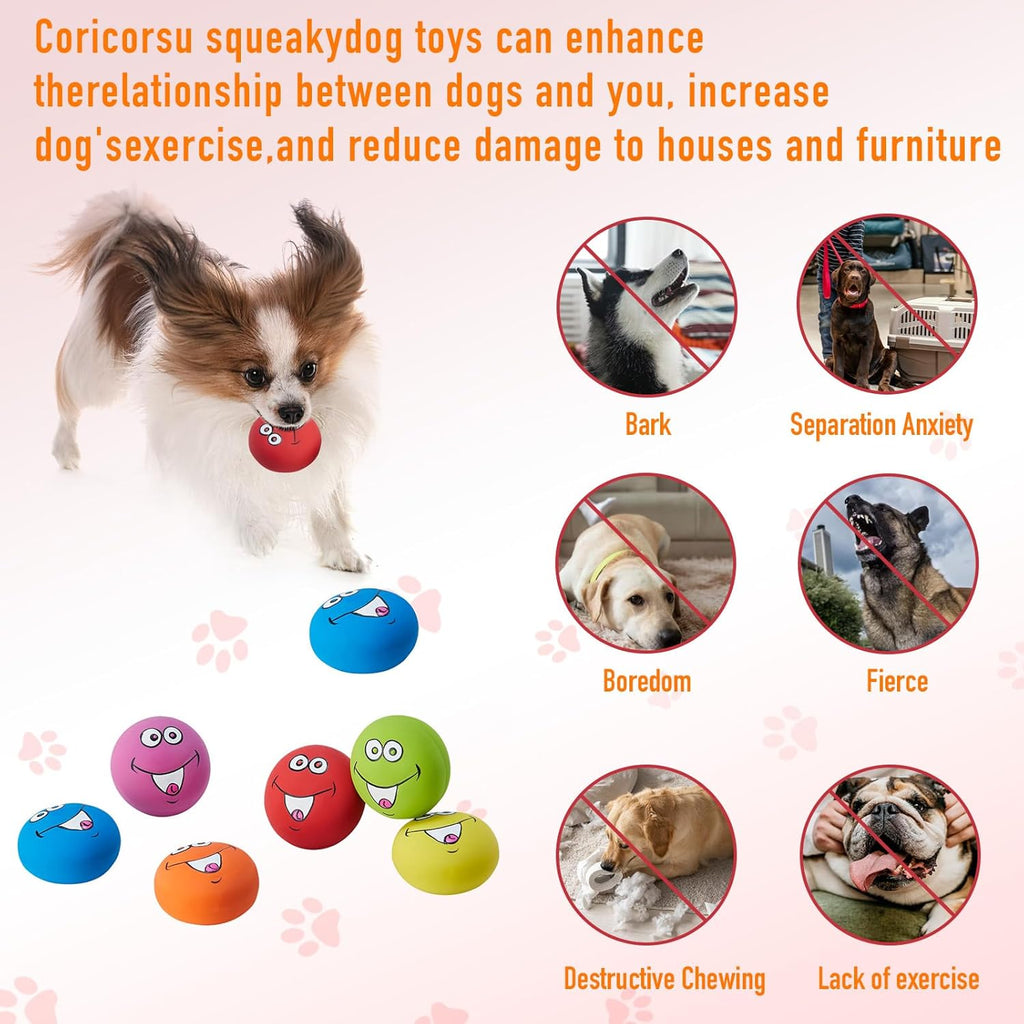 Coricorsu Juguetes Chirriantes para Perros Cara Divertida Masticabl...