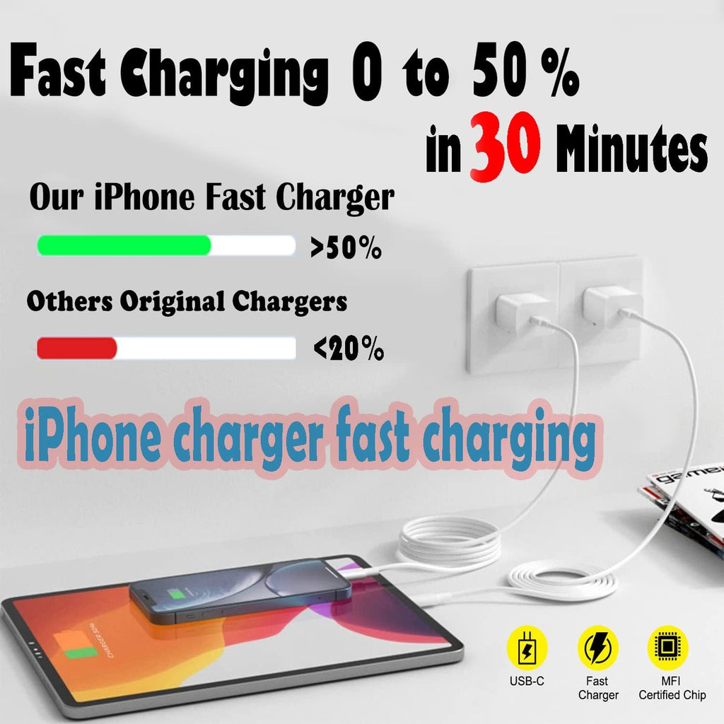 Cargador rápido para iPhone, cable de carga de teléfono, paquete de...