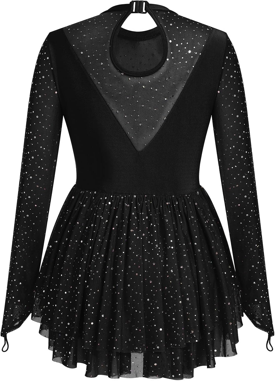 AFAVOM Vestido de patinaje artístico con lentejuelas para mujer, ma...
