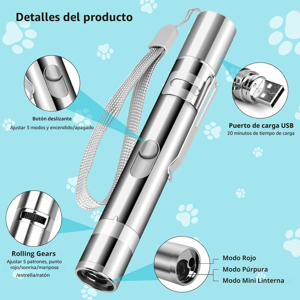 Waputne Juguete para gatos de interior, juguetes recargables por US...