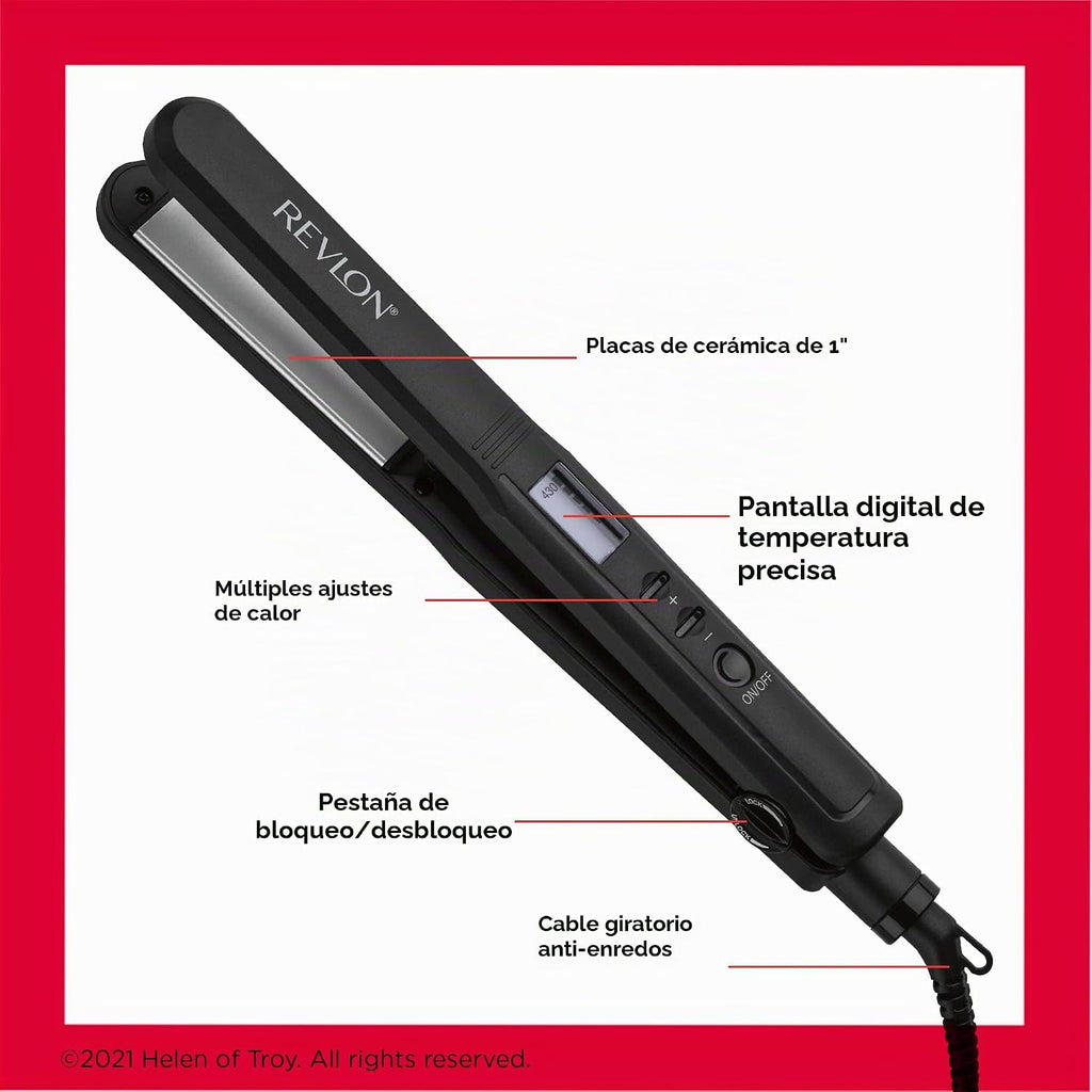 REVLON Perfect Heat Plancha plana de cerámica, platos de 1 pulgada...