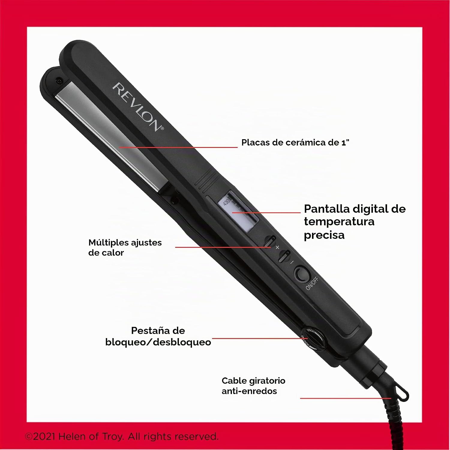 REVLON Perfect Heat Plancha plana de cerámica, platos de 1 pulgada...