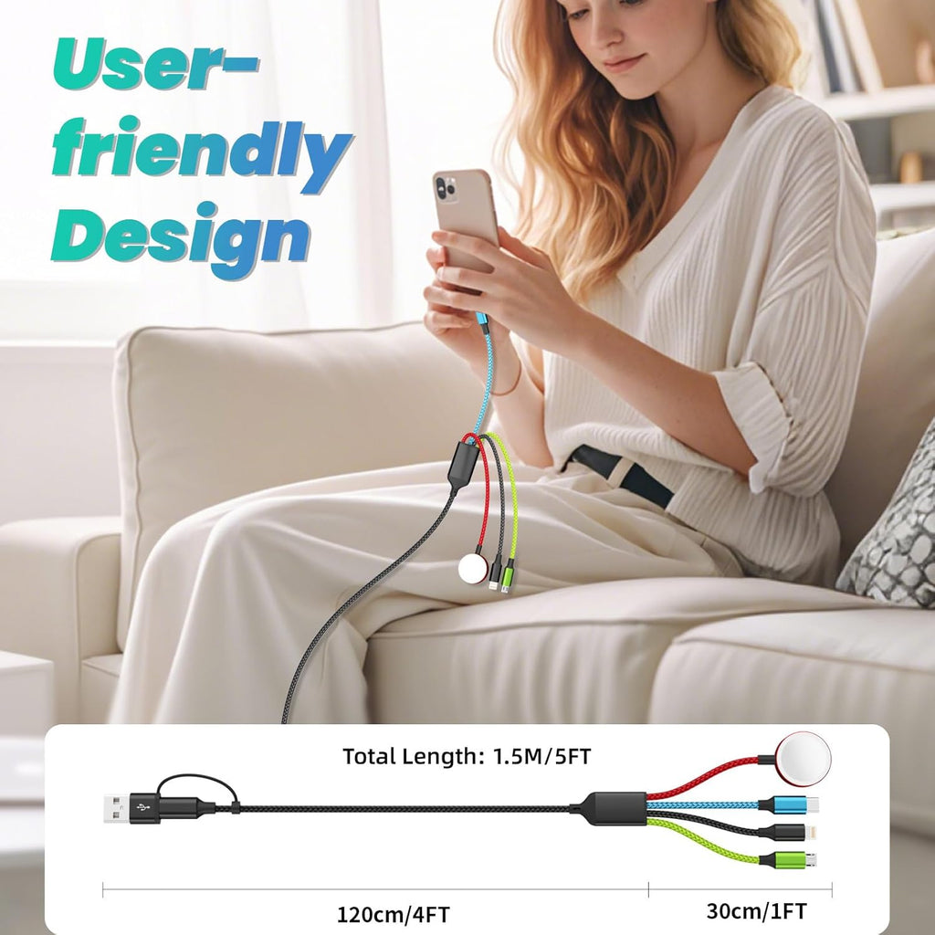 Firsting Travel Essentials - Cable de carga múltiple 4 en 2 para iW...