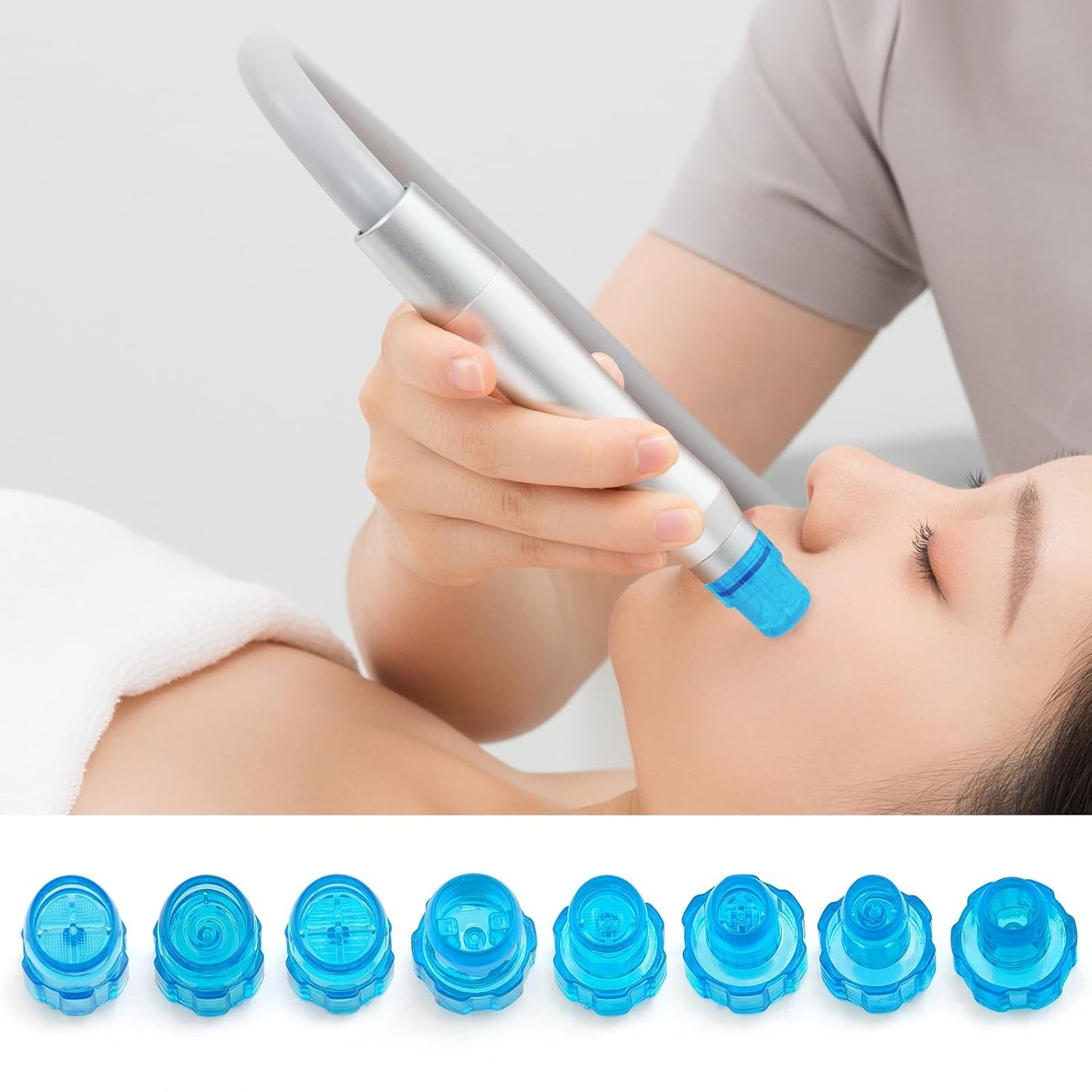 Elitzia Cabezales de microderma de plástico, puntas faciales para p...