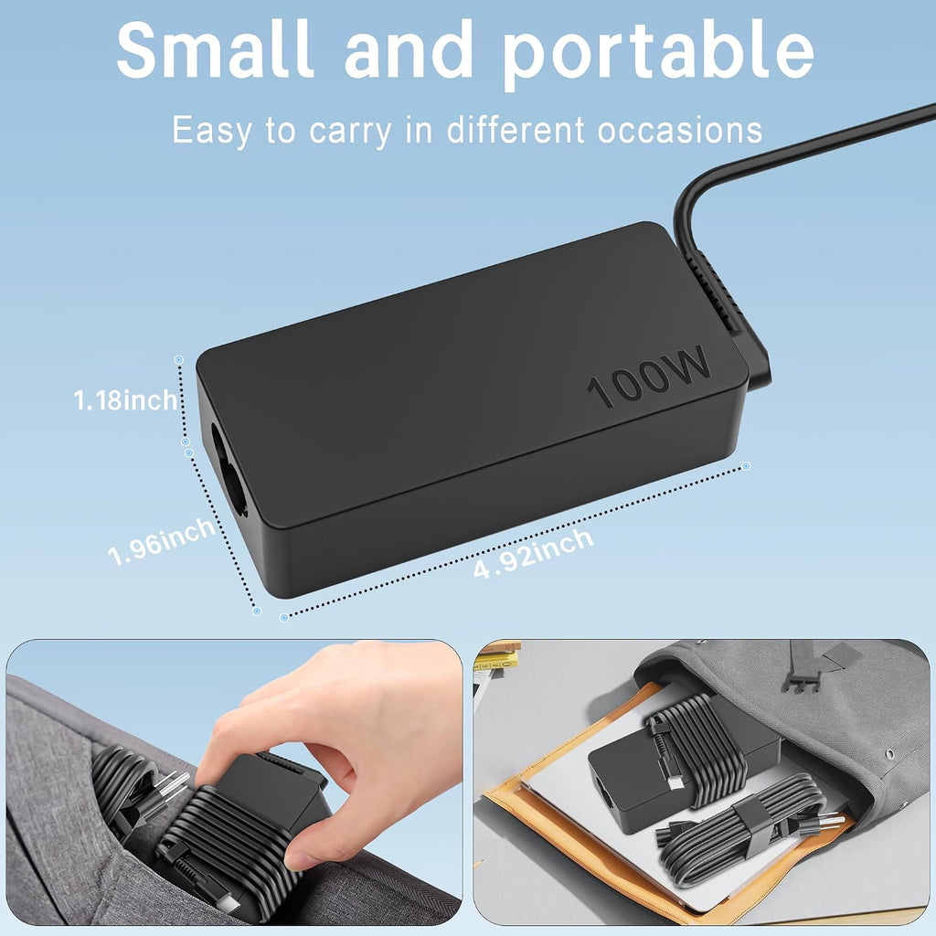TUXIFPKU Cargador USB C para laptop de 100 W, tipo C, carga rápida,...