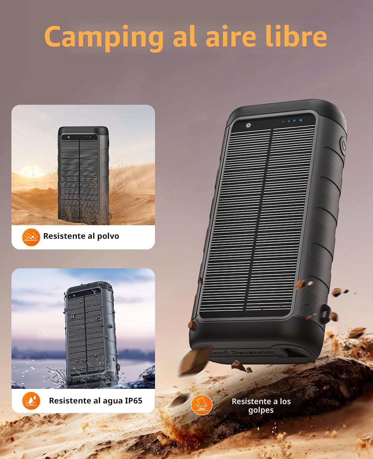 Cargador solar, banco de energía portátil de 59800 mAh para todos l...