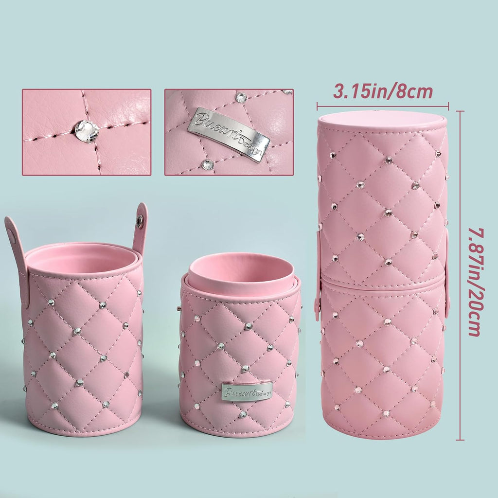 Bueart Design Juego elegante de brochas de maquillaje rosa pálido u...