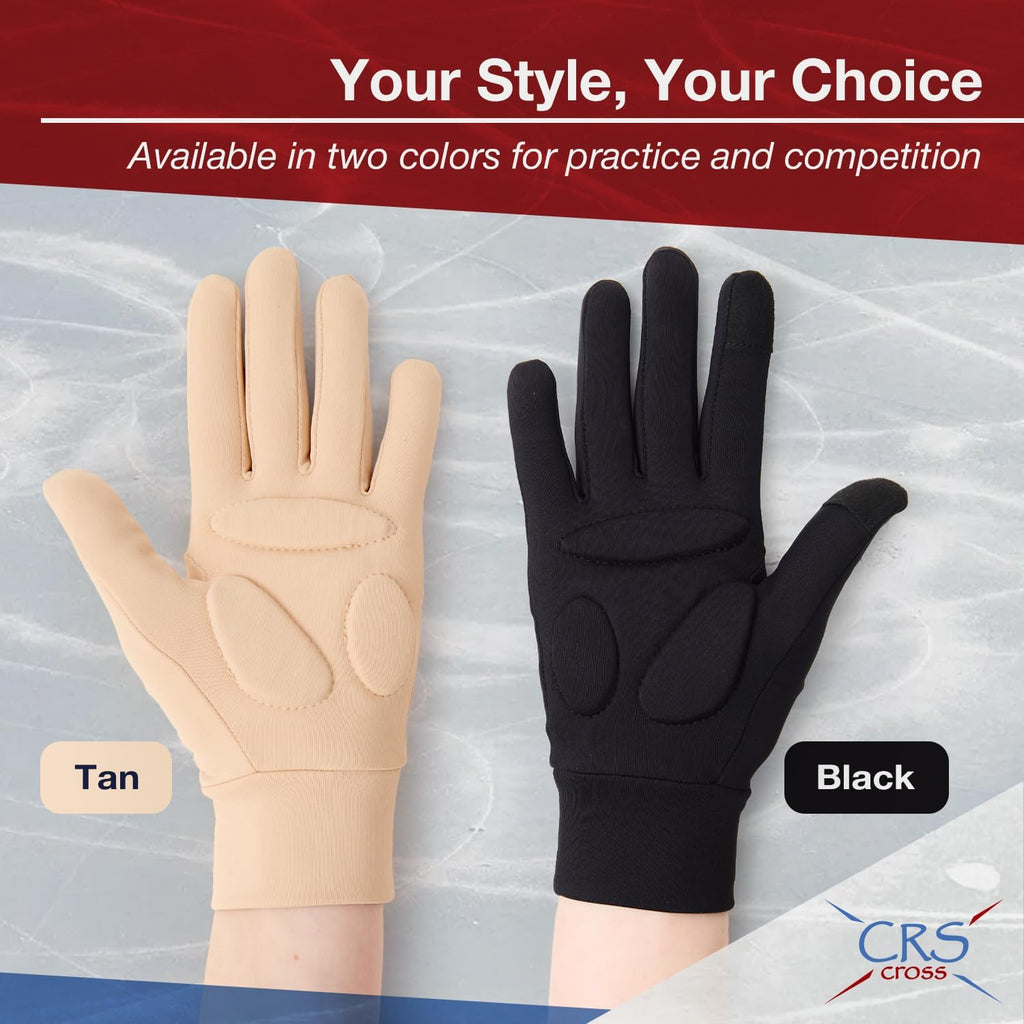 CRS Cross Padded Ice Skating Gloves. Warm Padded Protection. Figure...