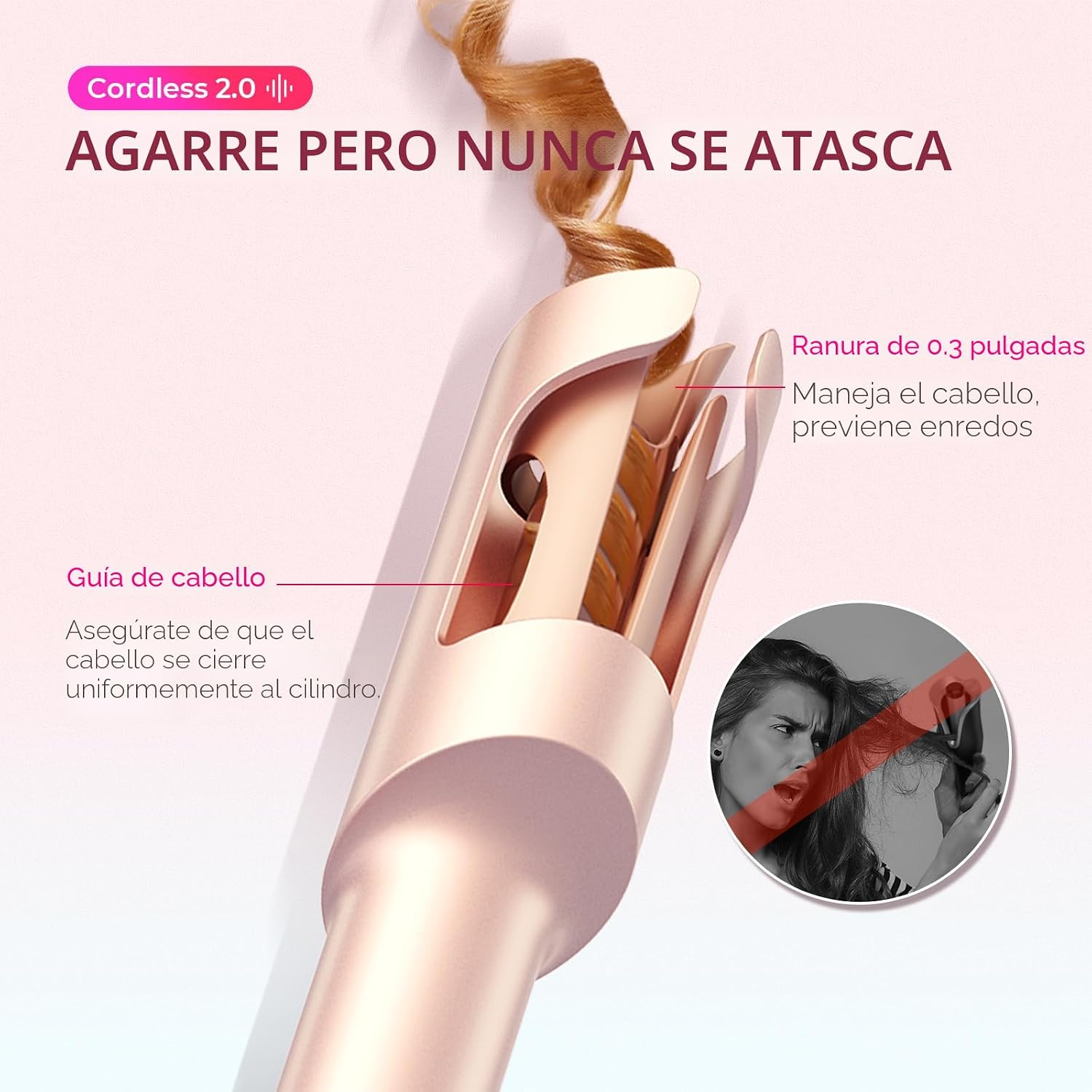 Rizador Inalámbrico Automático TYMO - TYMO CurlGo de 1 Pulgada, Riz...