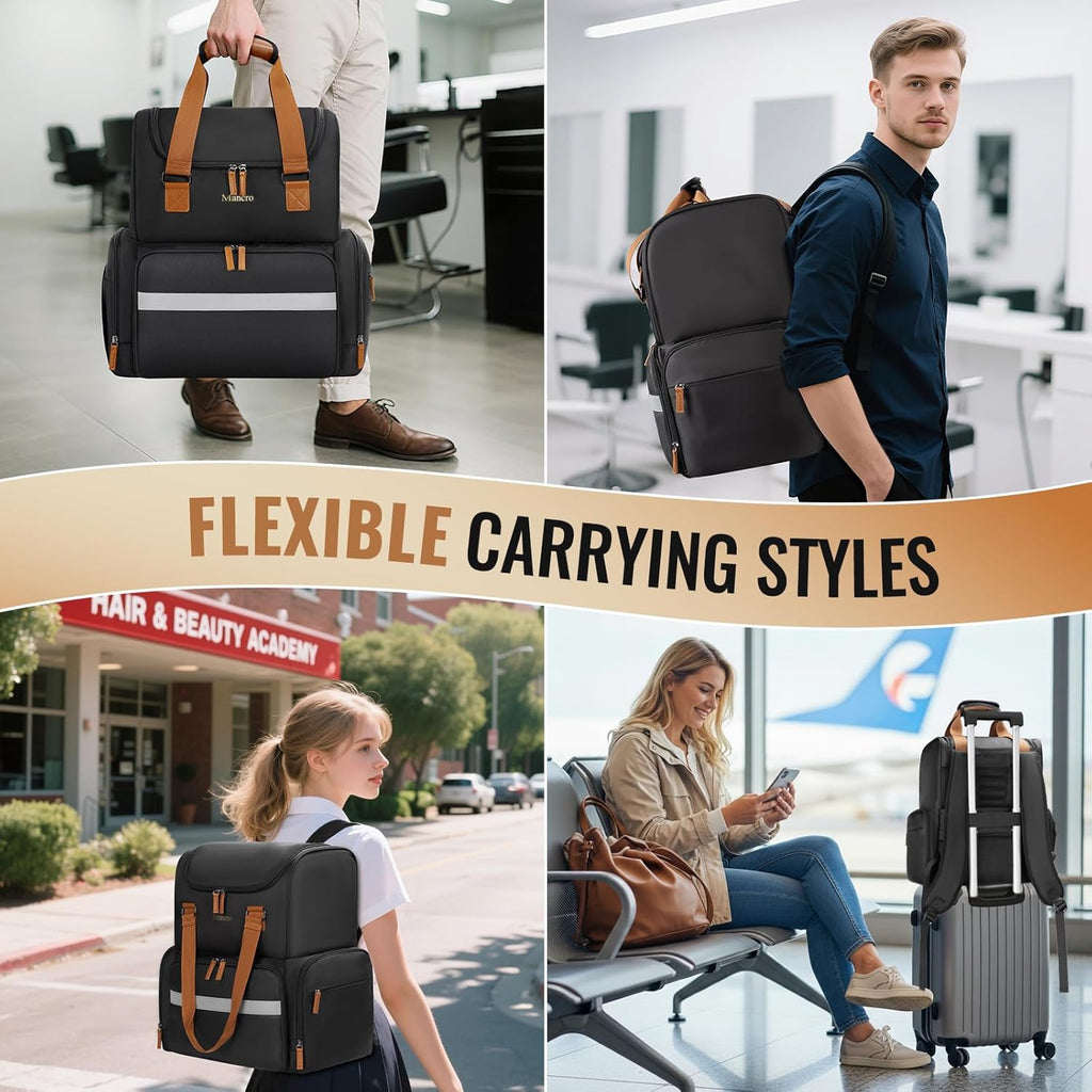 Mancro Bolsa de viaje para estilista, bolsa de cosmetología de 2 ca...