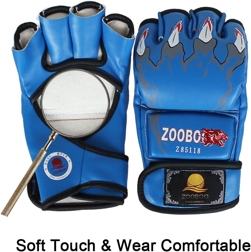 ZooBoo Guantes MMA, Guantes de Boxeo de Medio Dedo Mitones MMA con...